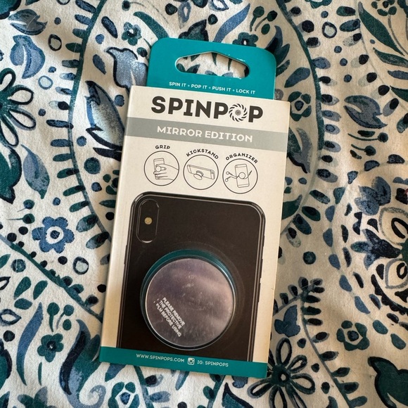 Spinpop Phone Grip Stand Organizer Mirror / New in package - Picture 1 of 2
